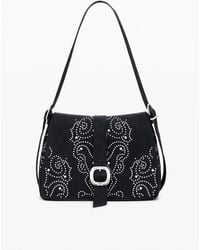Desigual - Petit Sac Bandoulière Effet Cuir À Clous, Femme, Polyuréthane, Noir - Lyst