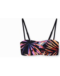 Desigual - Tropical Bandeau Bikini Top - Lyst