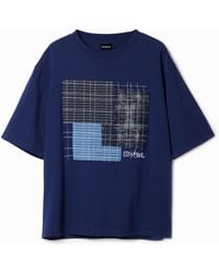 Desigual - T-Shirt With Central Patch, Cotton - Lyst