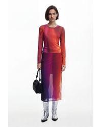 Desigual - Gradient Pencil Skirt, Polyester - Lyst
