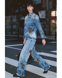 Desigual - Printed Straight Jeans, Cotton - Lyst