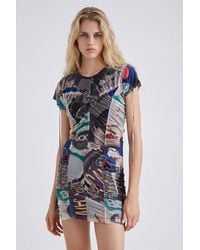 Desigual - Slim Ruched Mini Dress, Polyester - Lyst
