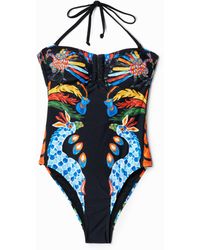 Desigual - Stella Jean Bandeau Swimsuit - Lyst