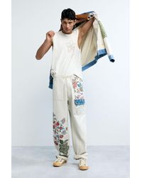 Desigual - Lange Hose Mit Blumen, Herren, Baumwolle, Weiß - Lyst