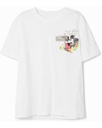 Desigual - Short-Sleeved Mickey Mouse T-Shirt With A Phrase. Cotton - Lyst