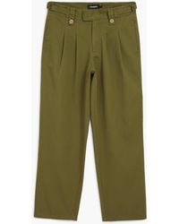 Desigual - Pantalón Largo Pinzas, Algodon, Verde - Lyst