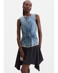 Desigual - Sleeveless Denim Dress 100% Cotton - Lyst