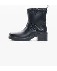 Desigual - Buckle Boots Faux Leather Effect, Polyurethane - Lyst
