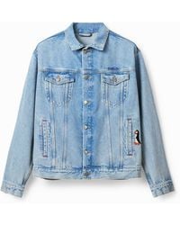 Desigual - Embroidered Denim Trucker Jacket, Cotton - Lyst