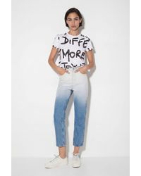 Desigual - Straight Cropped Degradé Jeans, Cotton - Lyst