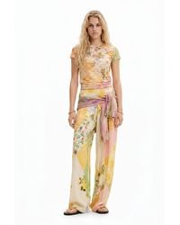 Desigual - Lace T-Shirt With Floral Pattern - Lyst
