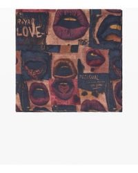 Desigual - Rectangular Scarf Lips, Viscose - Lyst