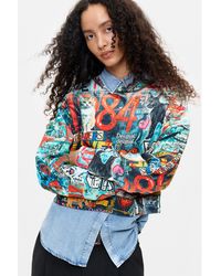 Desigual - Sudadera Estampada 100% Algodón, Mujer, Algodon, Negro - Lyst