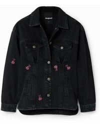 Desigual - Floral Denim Trucker Jacket, Cotton - Lyst