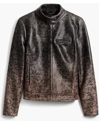 Desigual - Gradient Faux Leather Biker Jacket, Polyester - Lyst