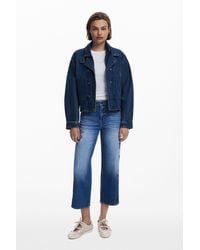 Desigual - Embroidered Culotte Jeans - Lyst