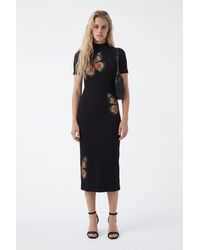 Desigual - Slim Midi Butterfly Dress, Viscose - Lyst