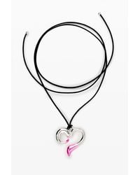 Desigual - Heart Pendant Zalio Cord - Lyst