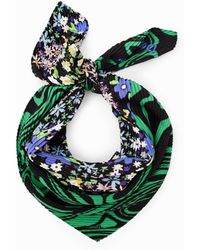 Desigual - Pleated Square Scarf, Polyester - Lyst