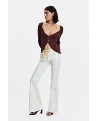 Desigual - Frayed Flare Jeans, Cotton - Lyst