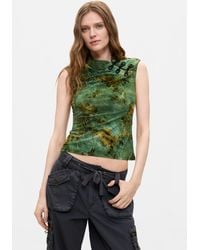 Desigual - Printed Flocked Top, Polyester - Lyst