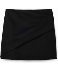 Desigual - Pleated Wrap Mini Skirt, Cotton - Lyst