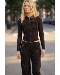 Desigual - Flocked Zipper Shirt, Polyester - Lyst