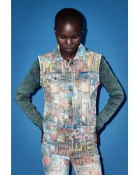 Desigual - Printed Denim Jacket, Cotton - Lyst