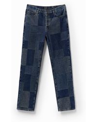 Desigual - Straight Check Jeans, Cotton - Lyst