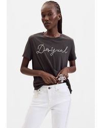 Desigual - T-Shirt 100% Cotton Letters, Cotton - Lyst