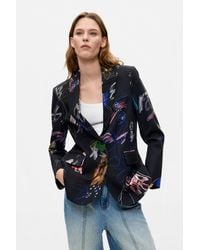 Desigual - Floral Print Blazer, Cotton - Lyst