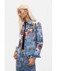 Desigual - Printed Denim Jacket 100% Cotton, Cotton - Lyst