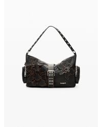Desigual - Medium Bag With Flower Appliqués, Polyurethane - Lyst