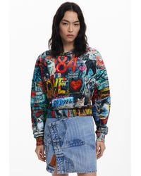 Desigual - Graffiti Sweatshirt, Cotton - Lyst