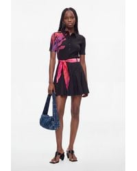 Desigual - Vestido Corto Estampado, Mujer, Algodon, Negro - Lyst