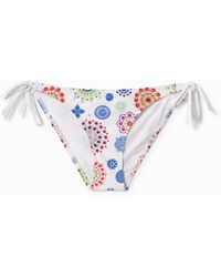 Desigual - Bikinihose Mit Bändern Und Mandalas - Lyst
