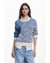 Desigual - Two-Tone Knit Sweater - Lyst