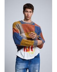 Desigual - Patchwork Knit Sweater - Lyst