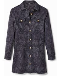 Desigual - Short Denim Dress With Animals, Cotton - Lyst