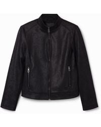 Desigual - Slim Biker Jacket, Polyester - Lyst