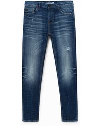 Desigual - Slim Jeans With Message - Lyst
