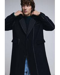 Desigual - Long Striped Wool Coat - Lyst
