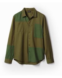 Desigual - Patchwork Twill Shirt, Cotton - Lyst