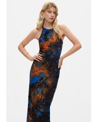 Desigual - Midi Flocked Dress - Lyst