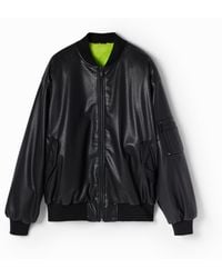 Desigual - María Escoté Reversible Bomber Jacket, Polyurethane - Lyst