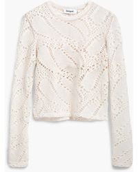 Desigual - Long Sleeve Crochet T-Shirt - Lyst