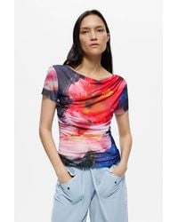 Desigual - Printed Short-Sleeve T-Shirt, Polyester - Lyst