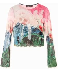 Desigual - Short Slim Fantasy T-Shirt, Polyester - Lyst