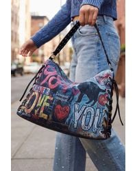 Desigual - Large Graffiti Bag, Cotton - Lyst