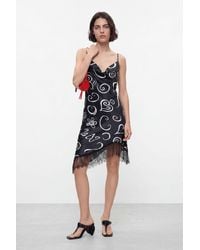 Desigual - Short Printed Strappy Dress, Viscose - Lyst